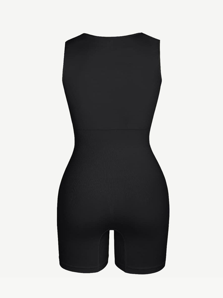 Square Neck Waist and Belly Shaping Jumpsuit - Auxieswear