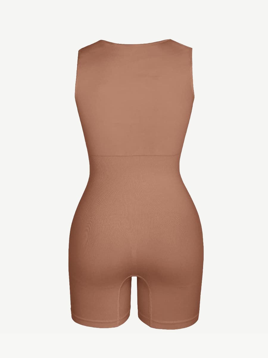 Square Neck Waist and Belly Shaping Jumpsuit