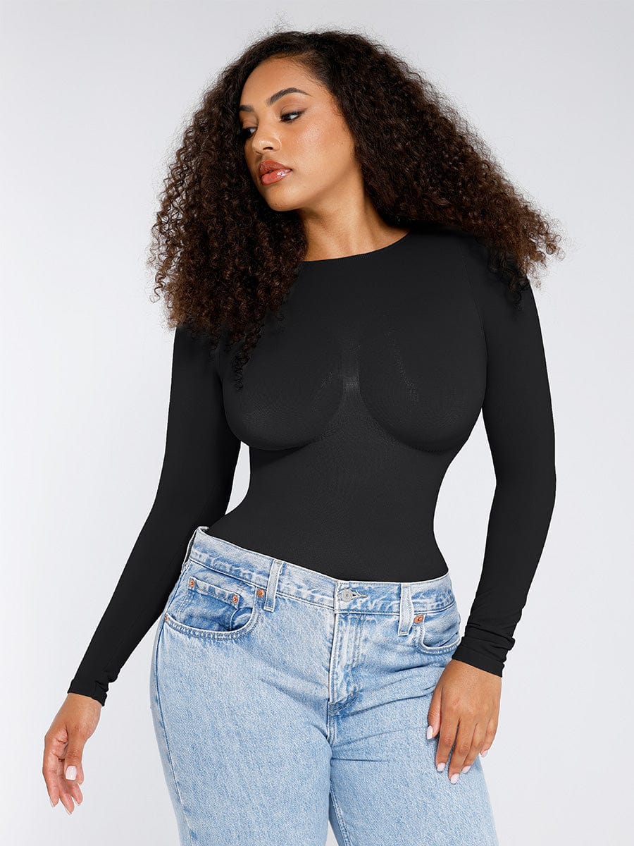 Long Sleeve Bust & Waist Support Bodysuit - Auxieswear