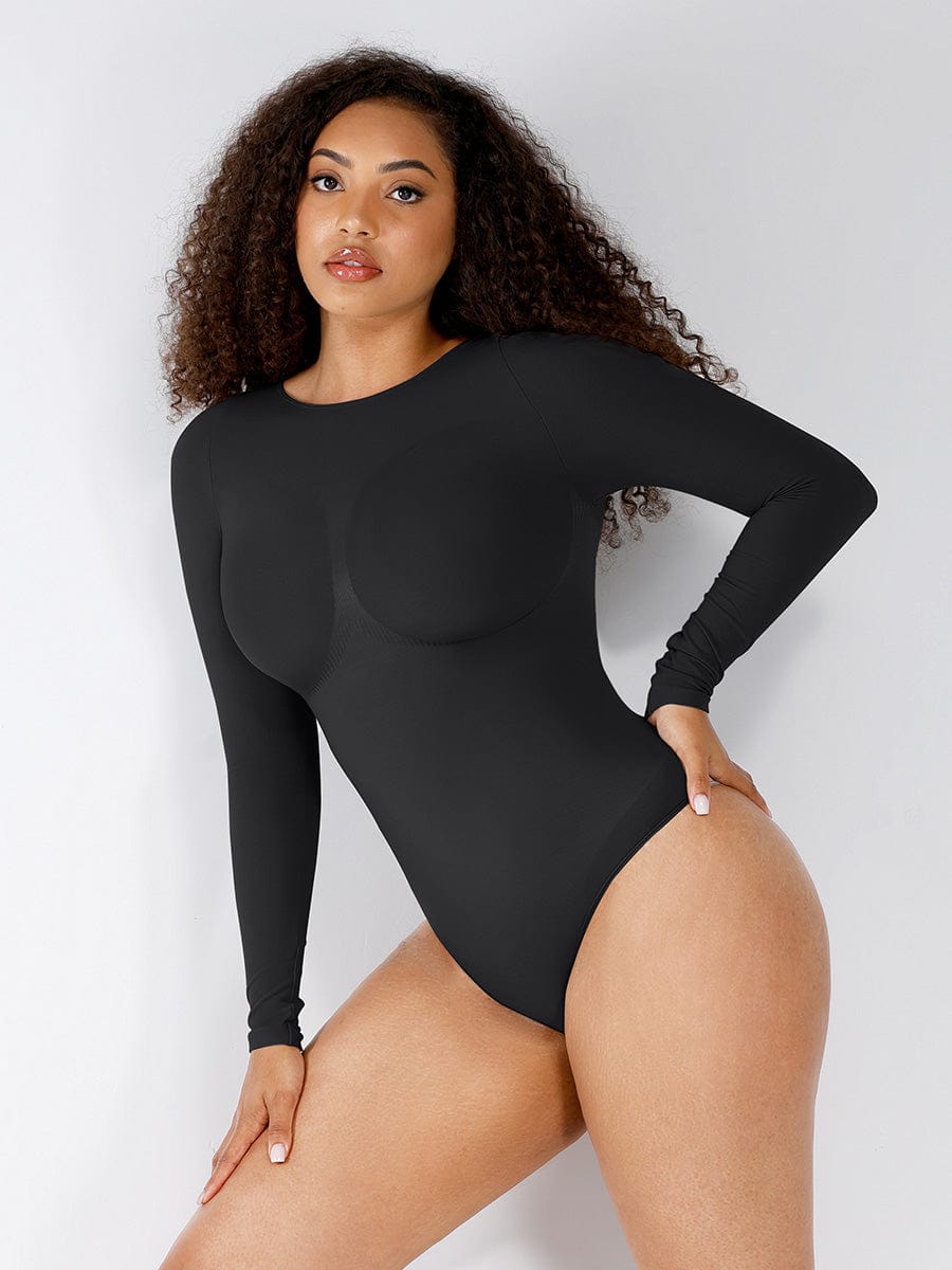 Long Sleeve Bust & Waist Support Bodysuit - Auxieswear