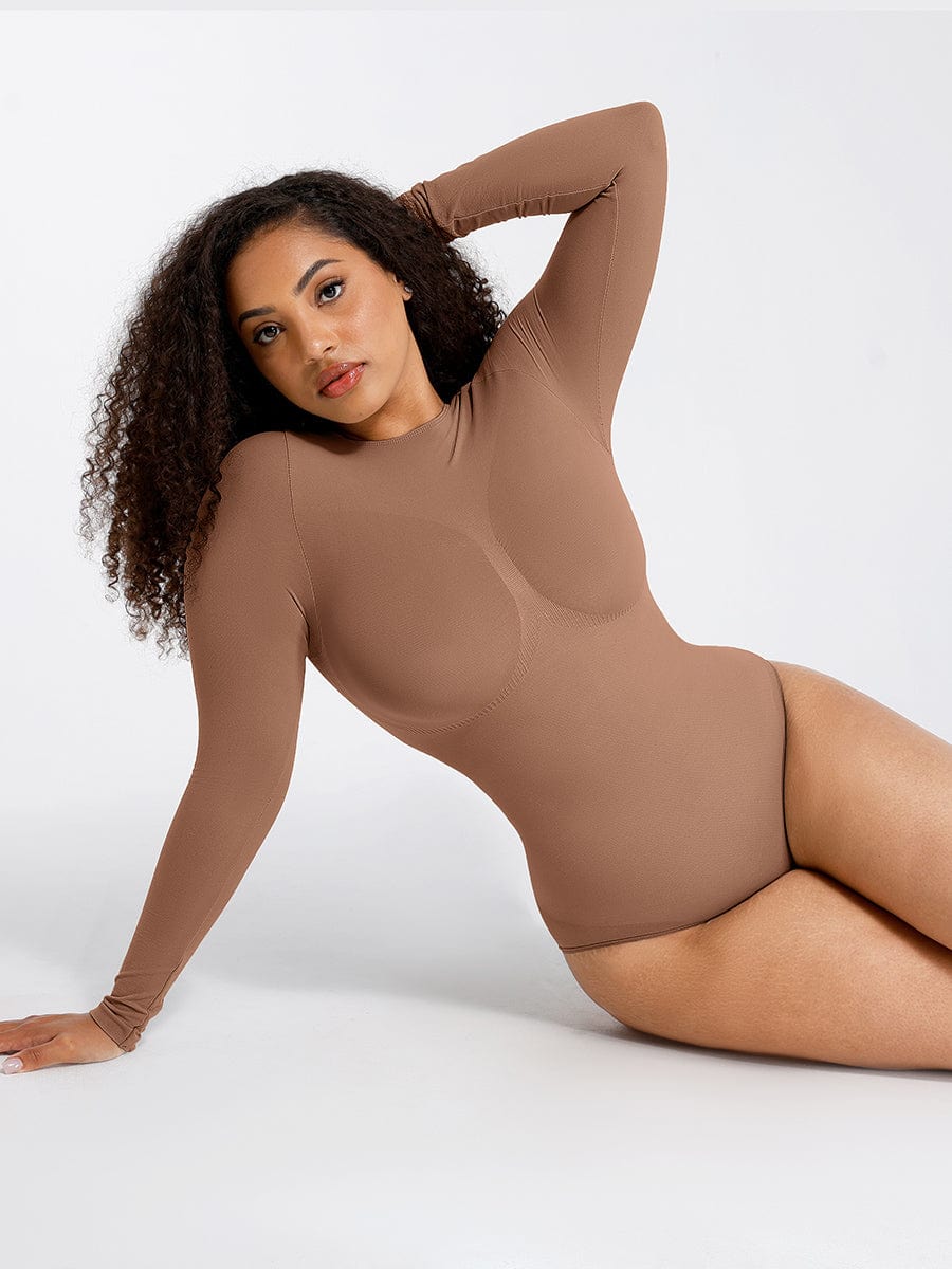 Long Sleeve Bust & Waist Support Bodysuit - Auxieswear