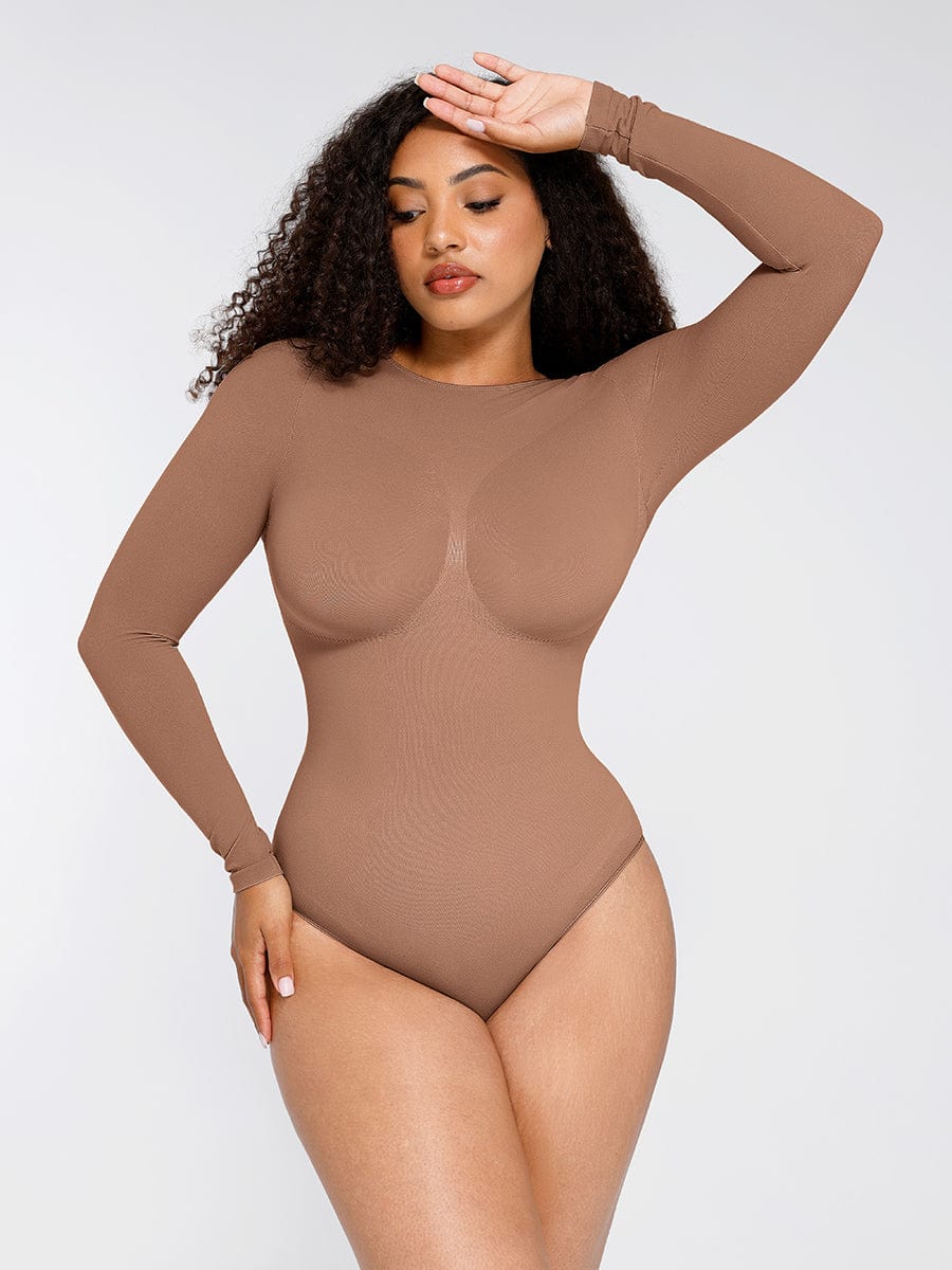 Long Sleeve Bust & Waist Support Bodysuit - Auxieswear
