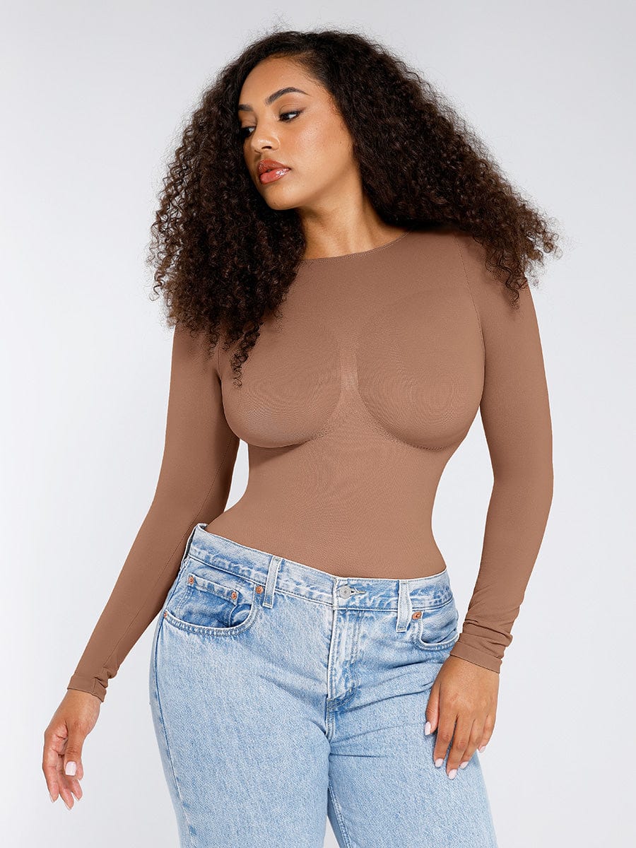 Long Sleeve Bust & Waist Support Bodysuit - Auxieswear