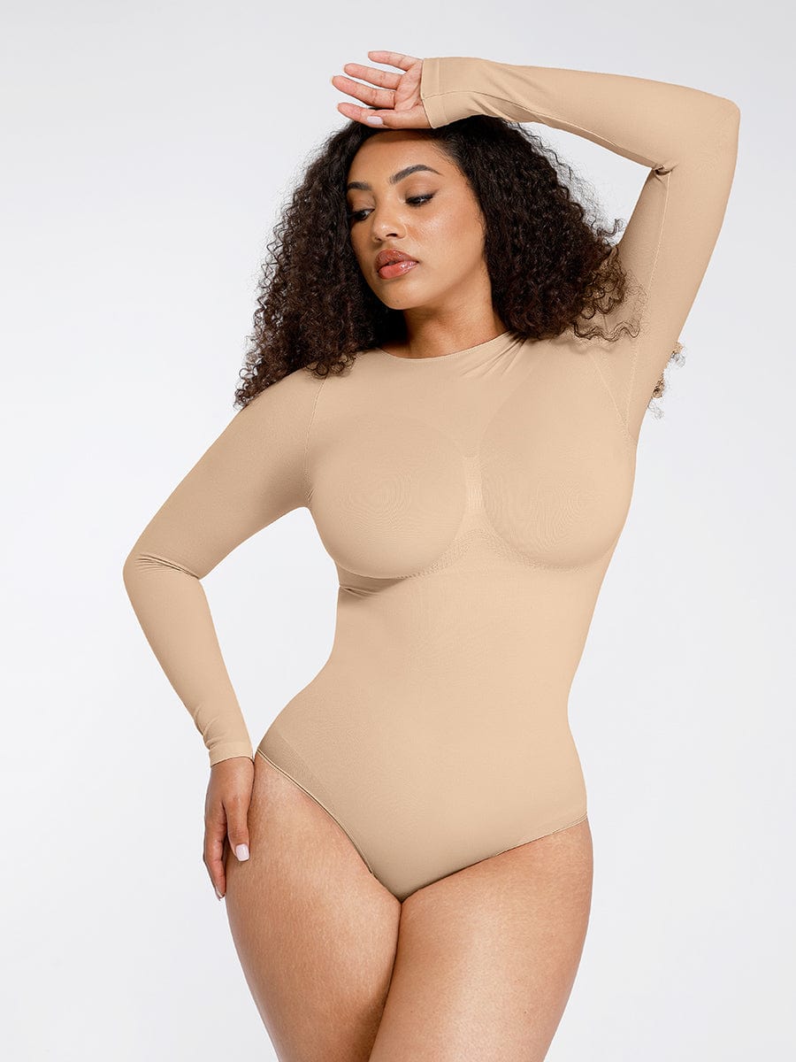 Long Sleeve Bust & Waist Support Bodysuit - Auxieswear