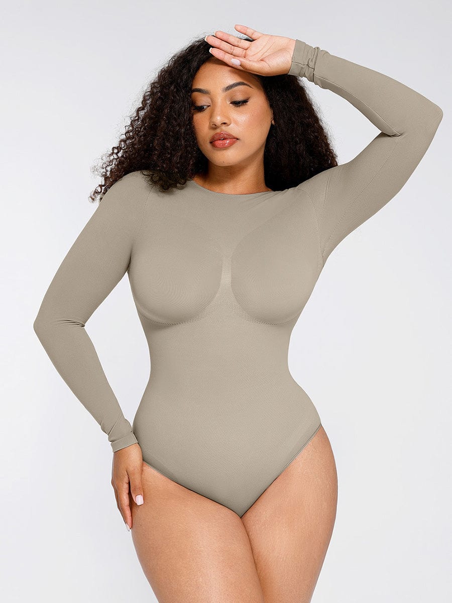 Long Sleeve Bust & Waist Support Bodysuit - Auxieswear