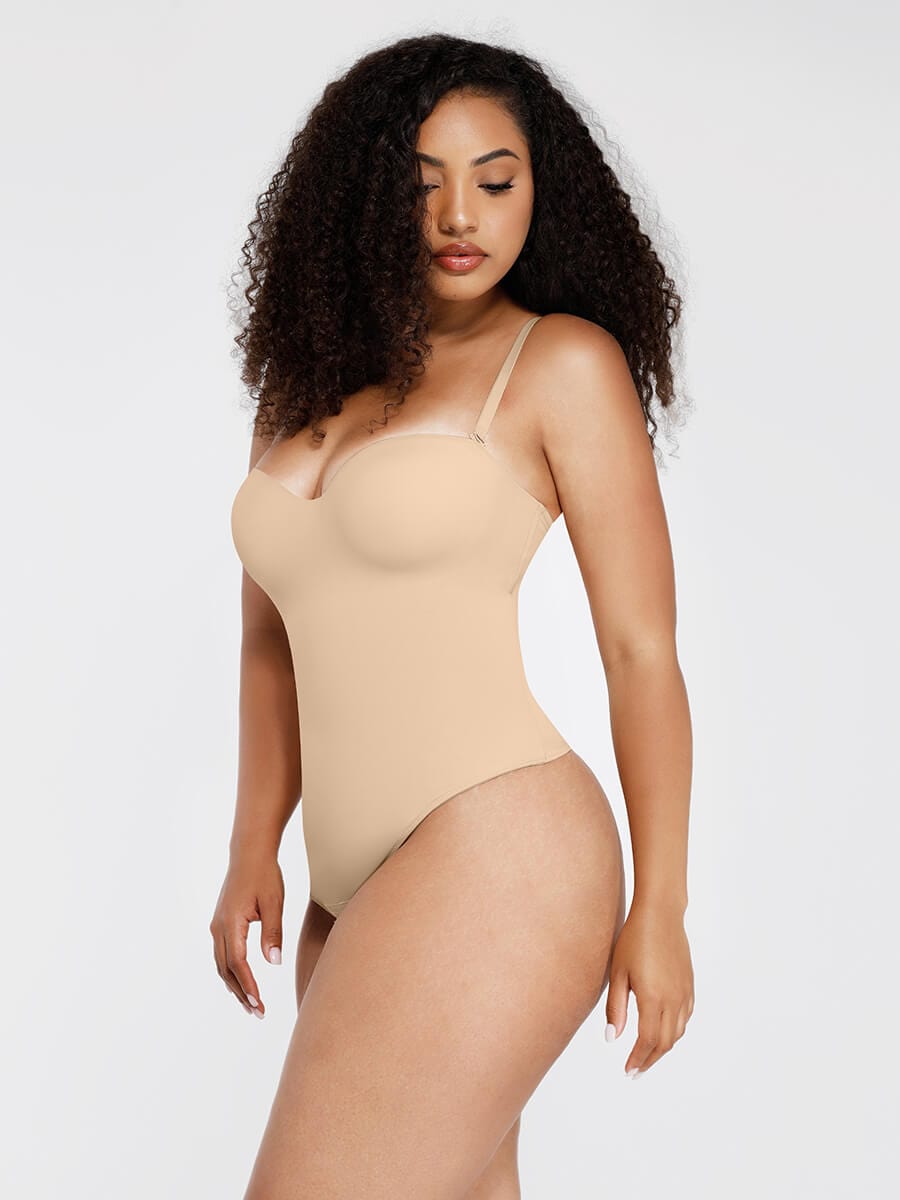 Waist & Abdomen Shaping Bodysuit With Removable Straps