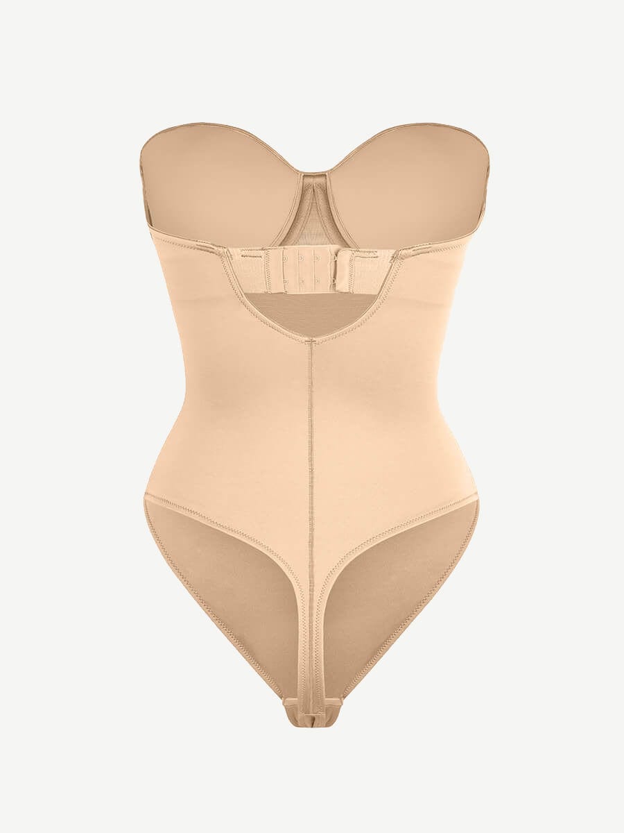Waist & Abdomen Shaping Bodysuit With Removable Straps - Auxieswear