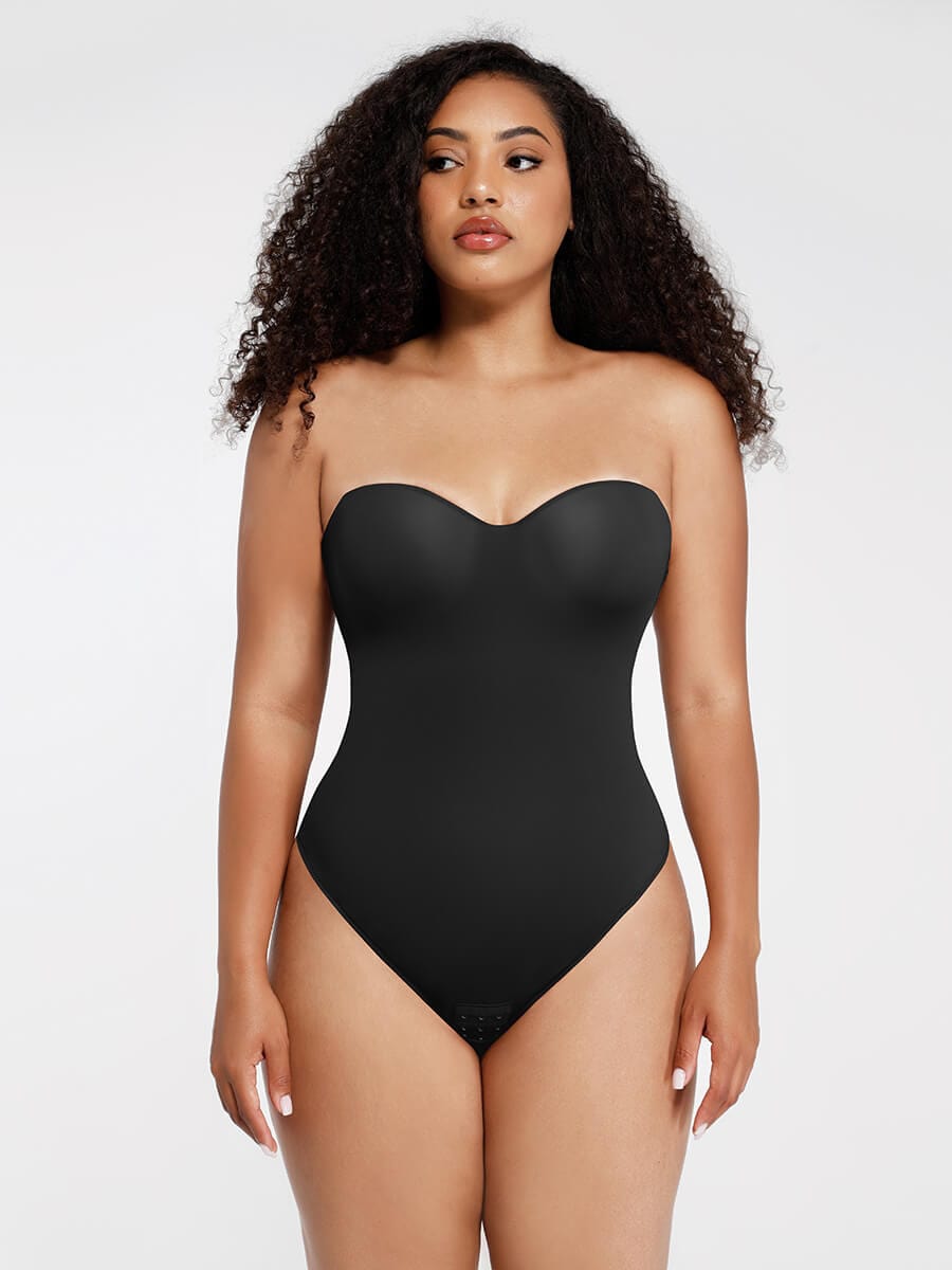 Waist & Abdomen Shaping Bodysuit With Removable Straps - Auxieswear