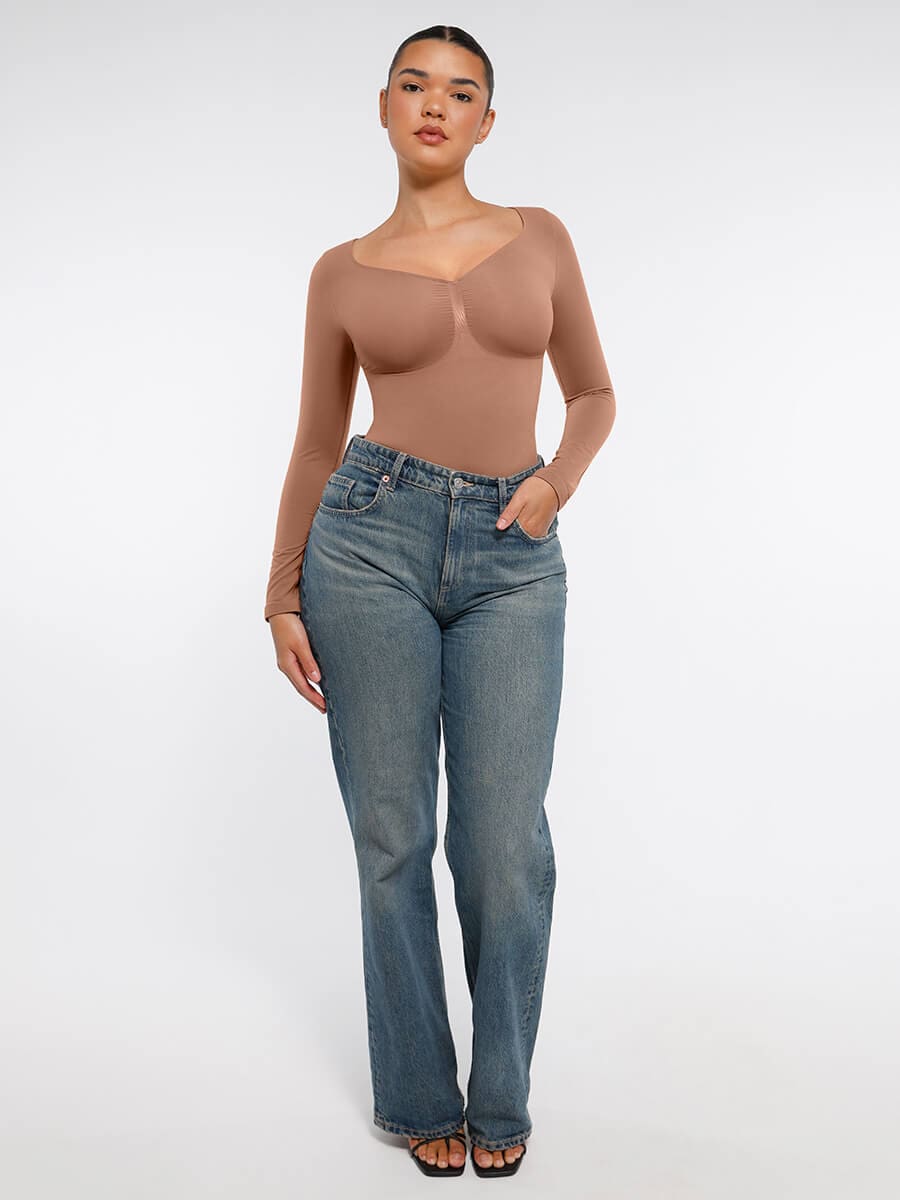 Long Sleeve Chest & Tummy Control Bodysuit