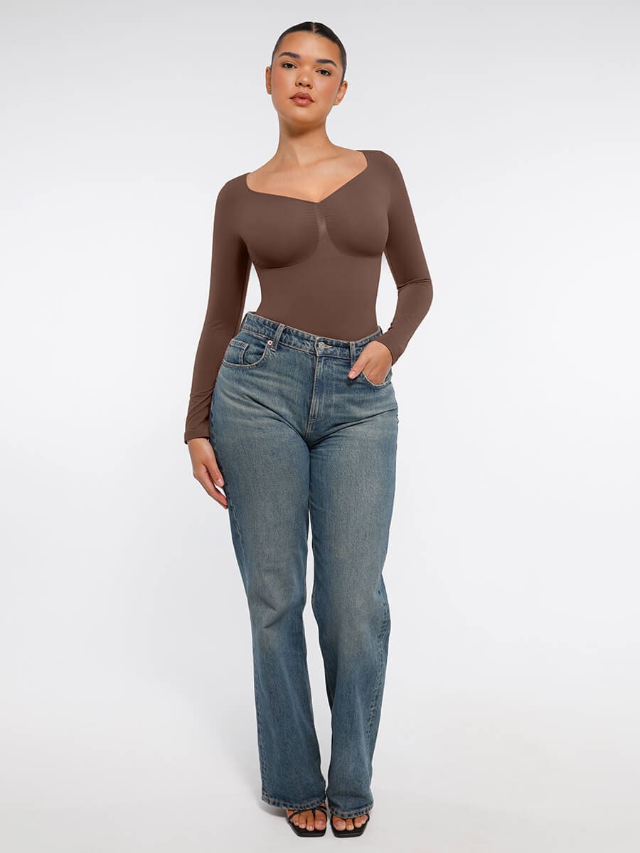 Long Sleeve Chest & Tummy Control Bodysuit