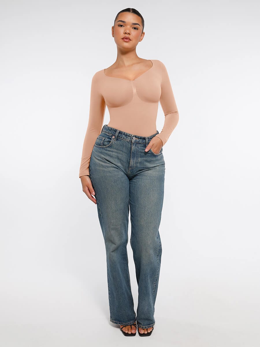Long Sleeve Chest & Tummy Control Bodysuit