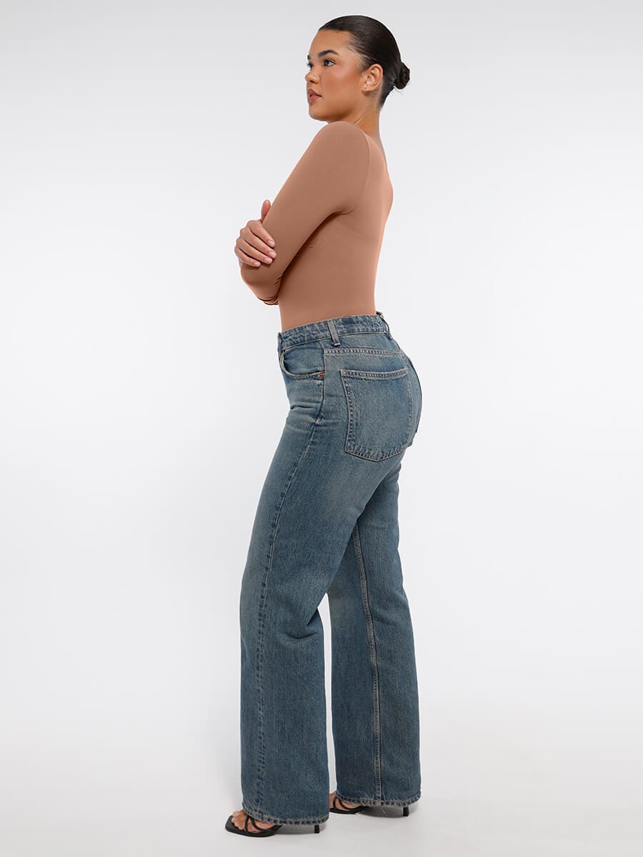 Long Sleeve Chest & Tummy Control Bodysuit
