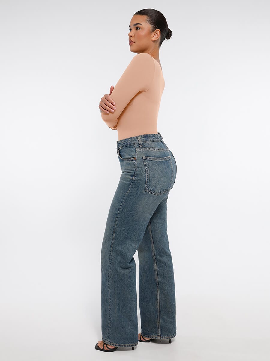 Long Sleeve Chest & Tummy Control Bodysuit