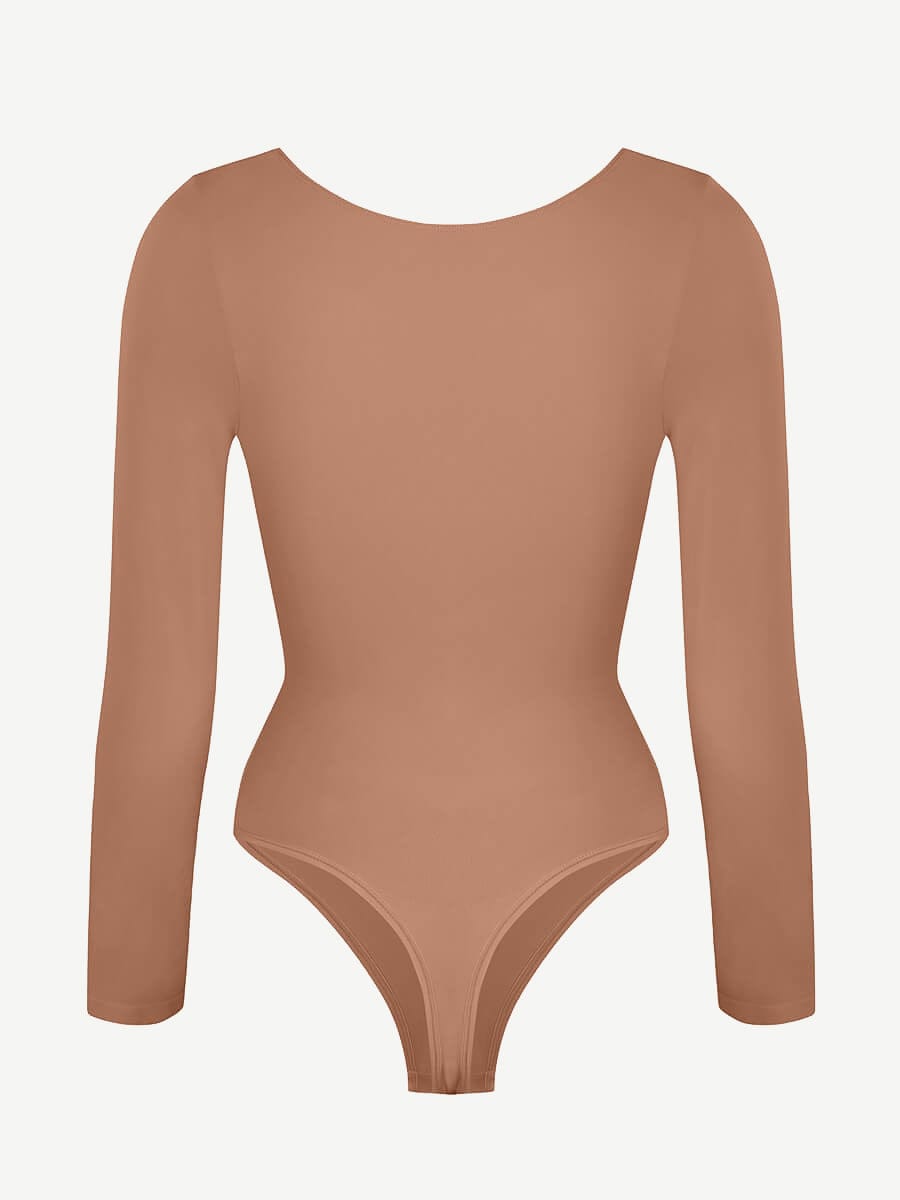 Long Sleeve Chest & Tummy Control Bodysuit - Auxieswear