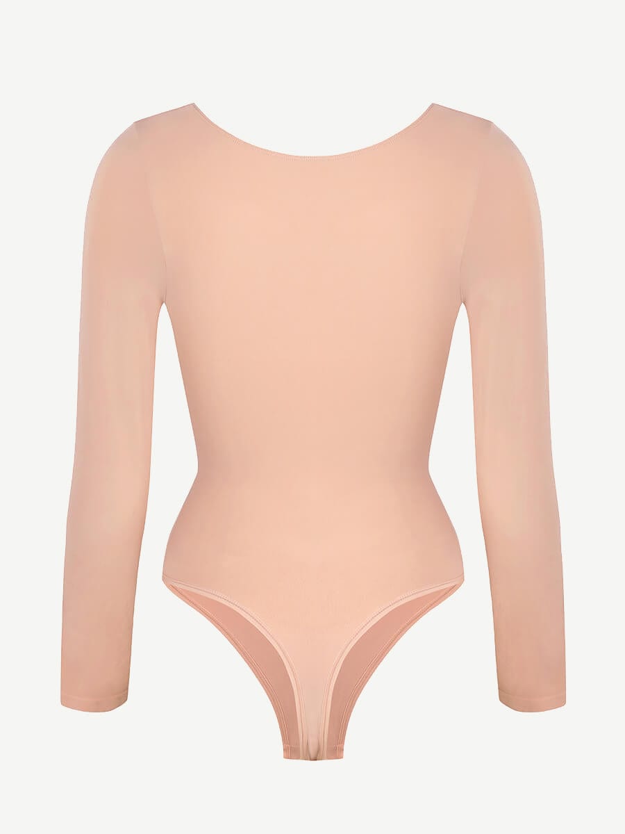 Long Sleeve Chest & Tummy Control Bodysuit - Auxieswear