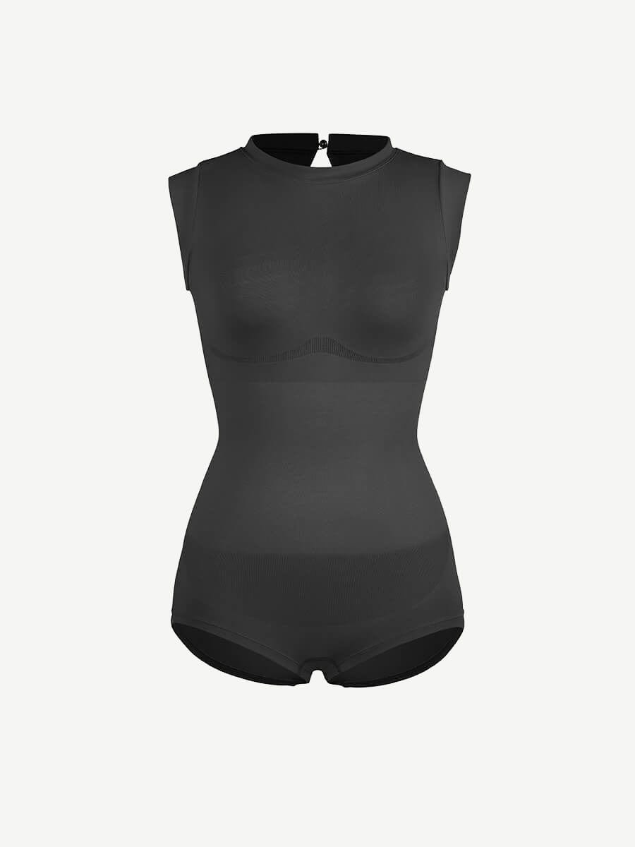 Cap Sleeve Waist & Abdomen Shaping Bodysuit - Auxieswear