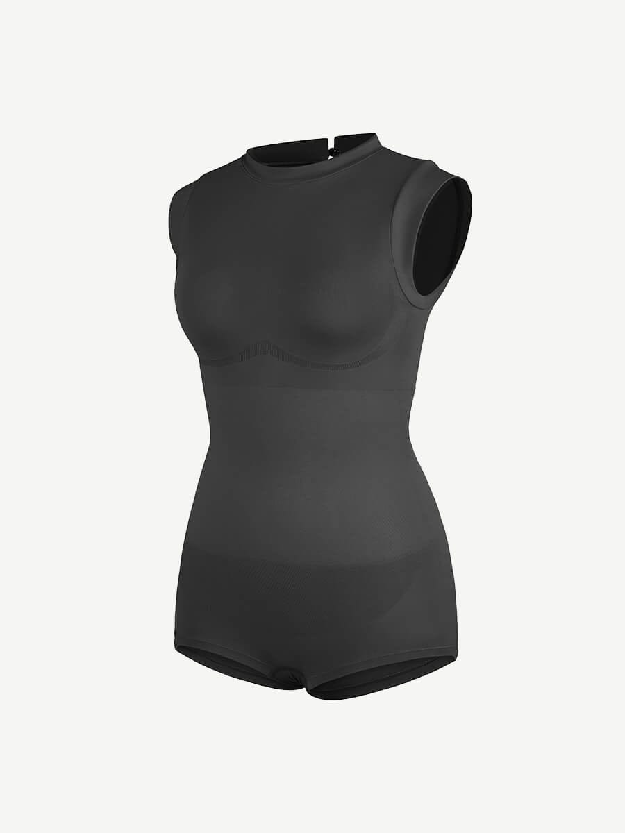 Cap Sleeve Waist & Abdomen Shaping Bodysuit - Auxieswear
