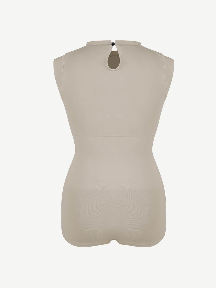 Cap Sleeve Waist & Abdomen Shaping Bodysuit - Auxieswear
