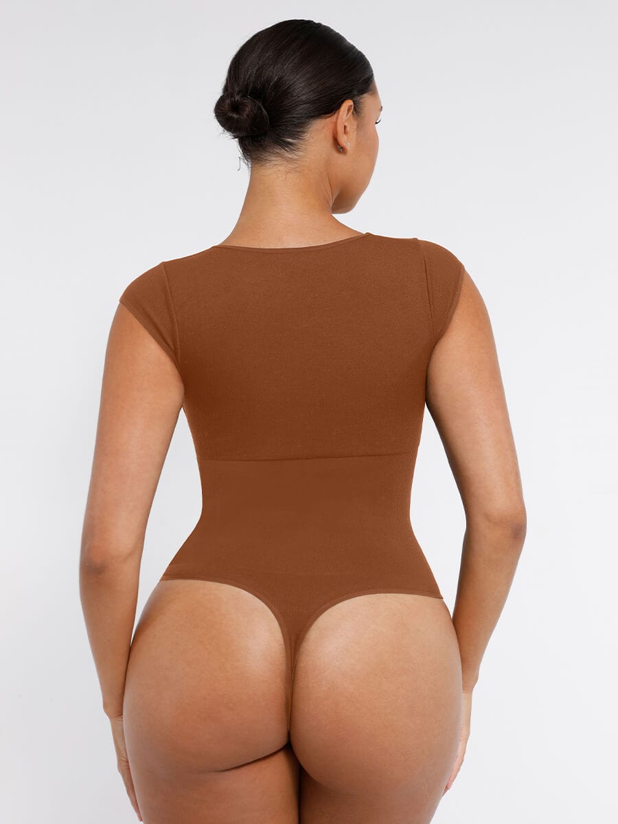 Deep V Waist & Abdomen Shaping Bodysuit - Auxieswear