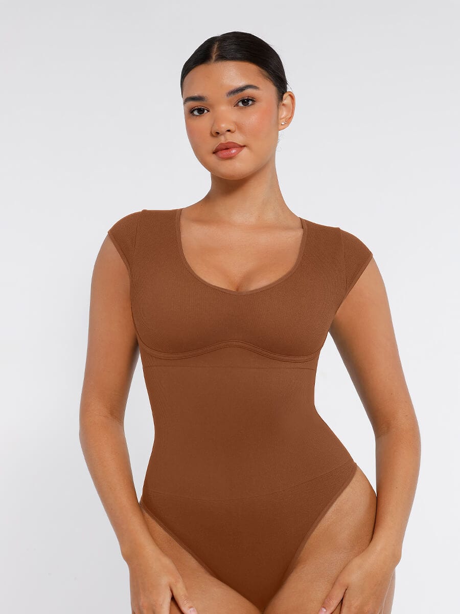 Deep V Waist & Abdomen Shaping Bodysuit - Auxieswear