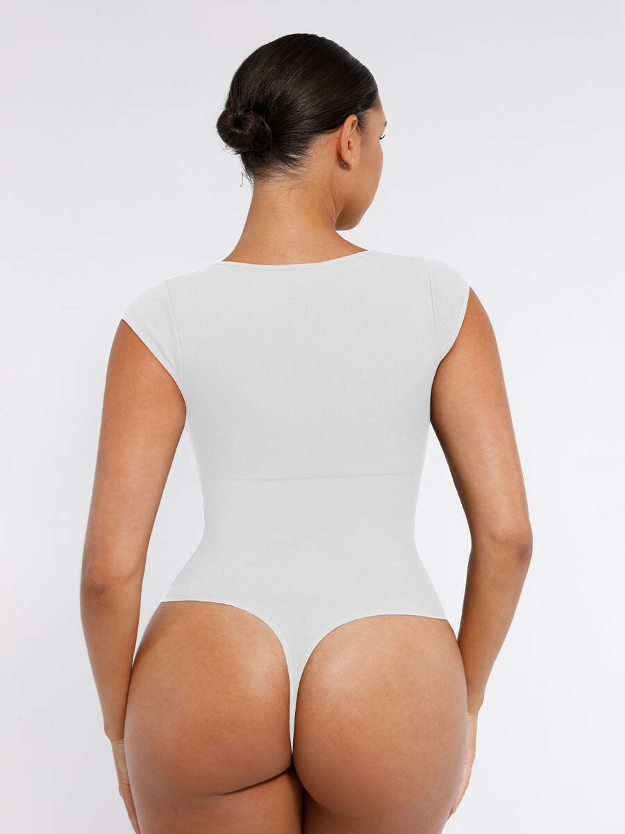 Deep V Waist & Abdomen Shaping Bodysuit - Auxieswear