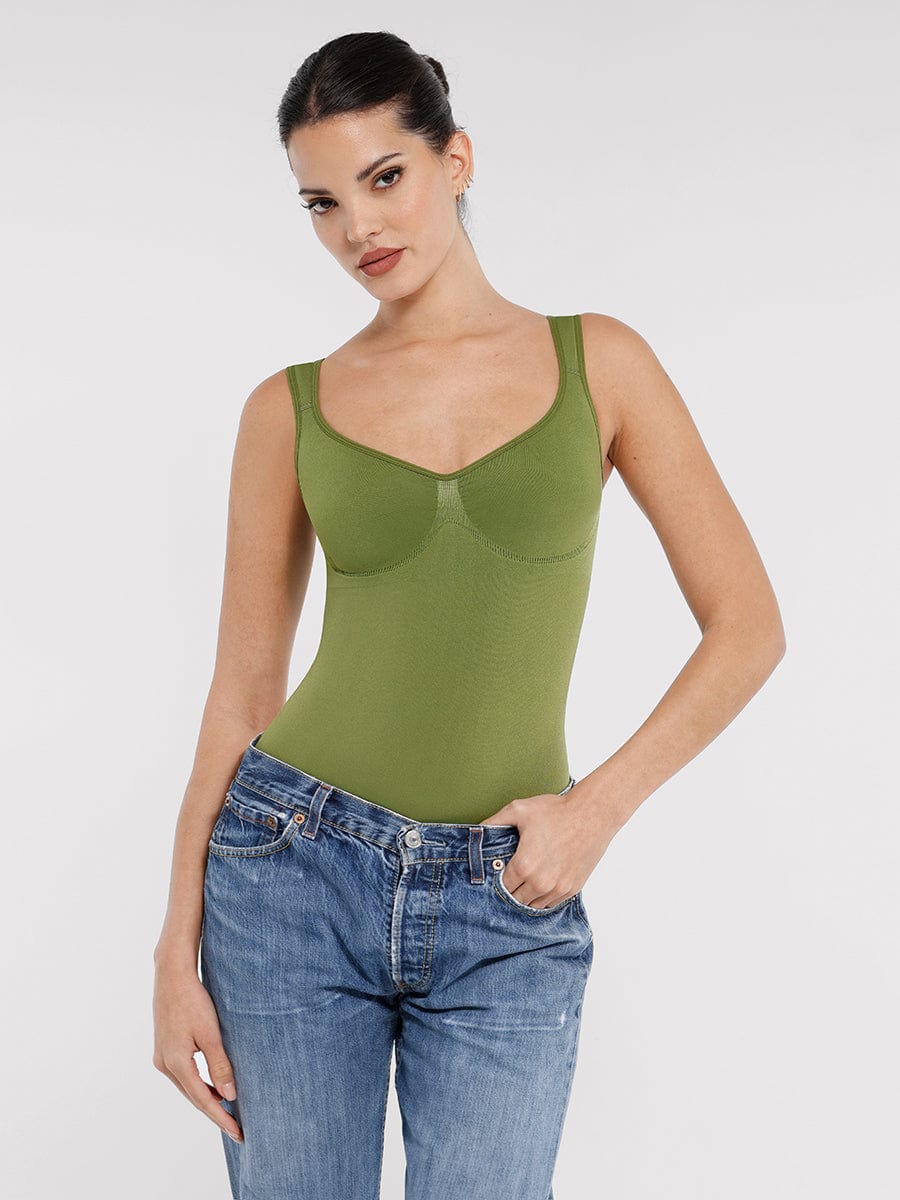 Diamond Neck Bust & Waist Control Bodysuit - Auxieswear