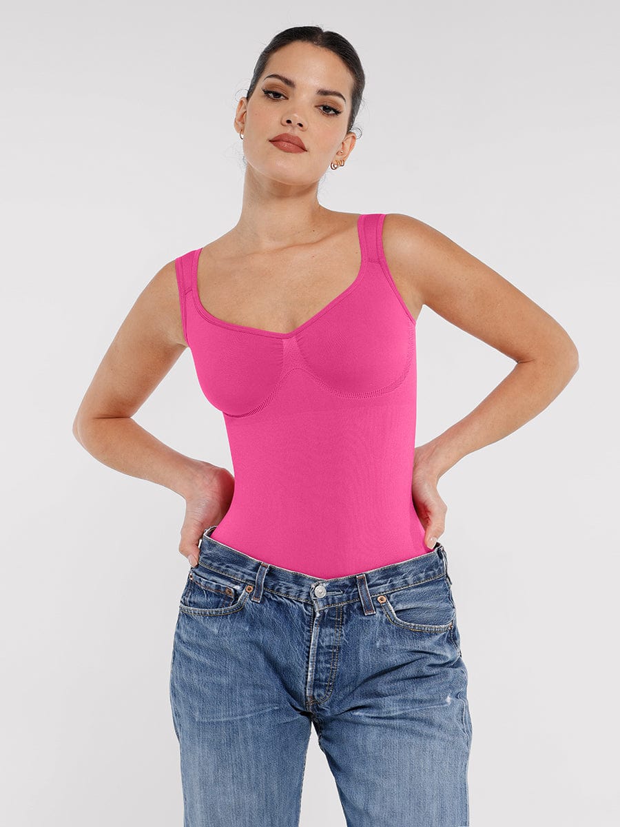 Diamond Neck Bust & Waist Control Bodysuit - Auxieswear