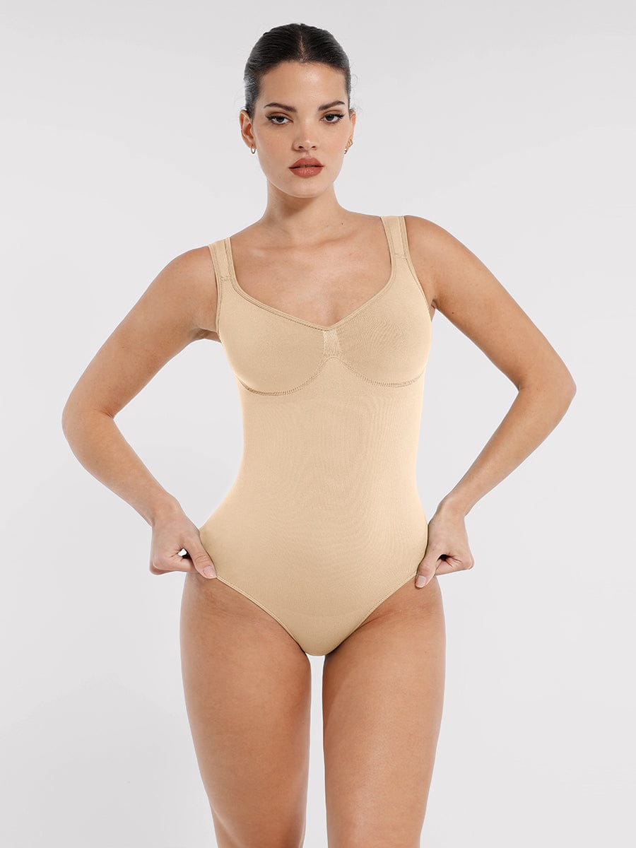 Diamond Neck Bust & Waist Control Bodysuit - Auxieswear