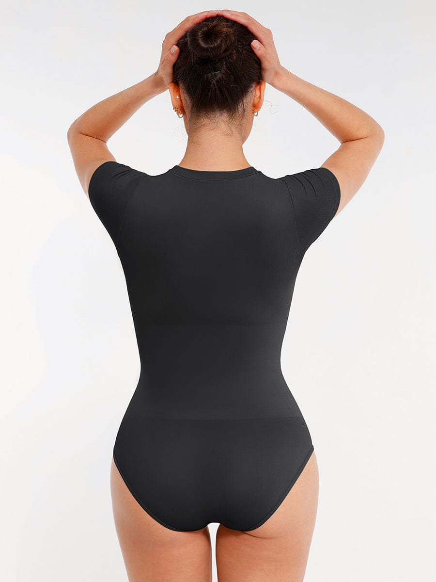 Short Sleeve Waist and abdomen Sculpt Bodysuit - Auxieswear