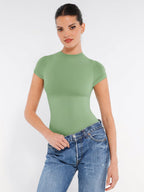 Short Sleeve Waist and abdomen Sculpt Bodysuit