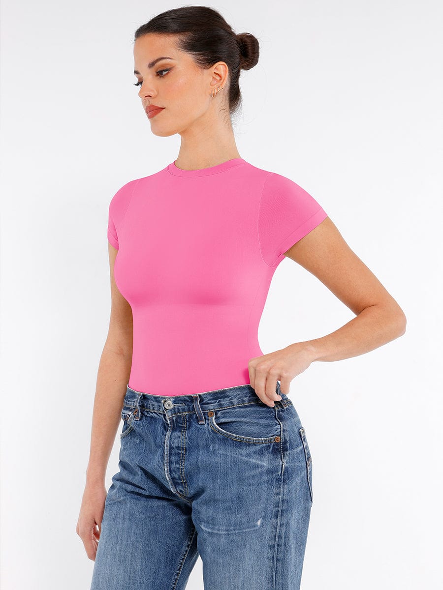 Short Sleeve Waist and abdomen Sculpt Bodysuit - Auxieswear