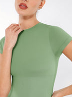 Short Sleeve Waist and abdomen Sculpt Bodysuit