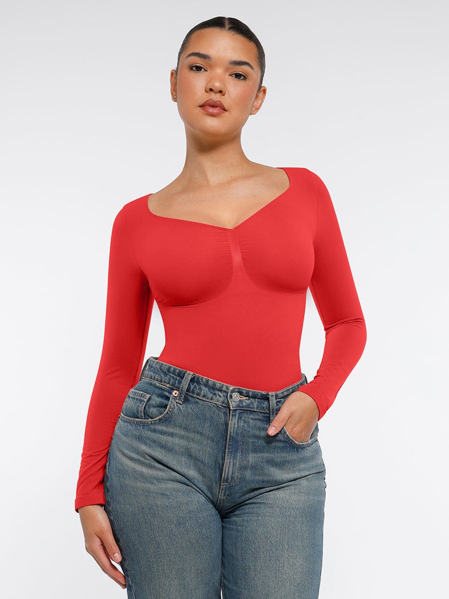 Long Sleeve Chest & Tummy Control Bodysuit