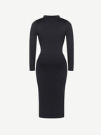 Retro Shirt Style Waist Shaping Casual Midi Dress