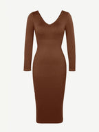 V-Neck Waist Control Dress with Removable Bra Pads