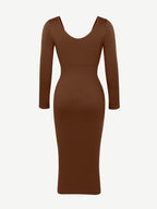 V-Neck Waist Control Dress with Removable Bra Pads