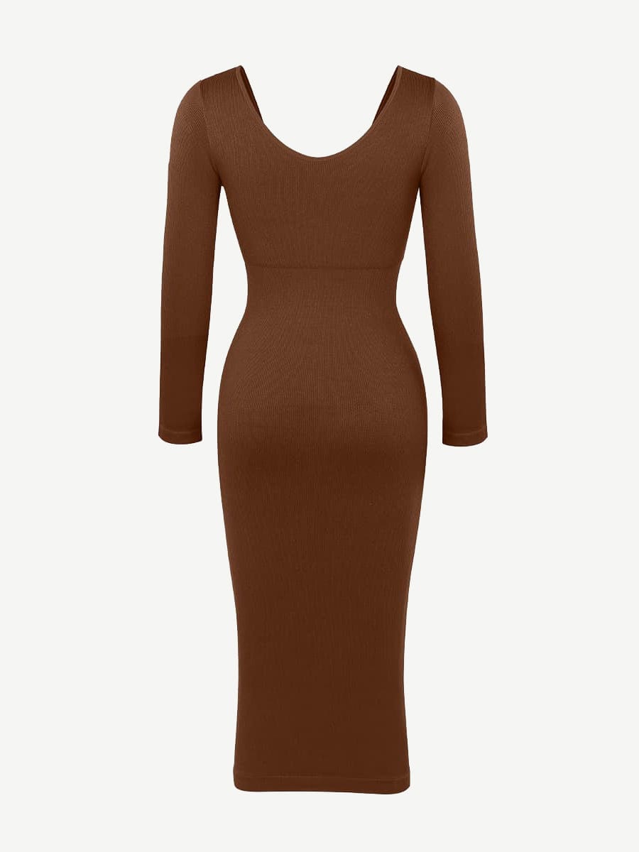 V-Neck Waist Control Dress with Removable Bra Pads