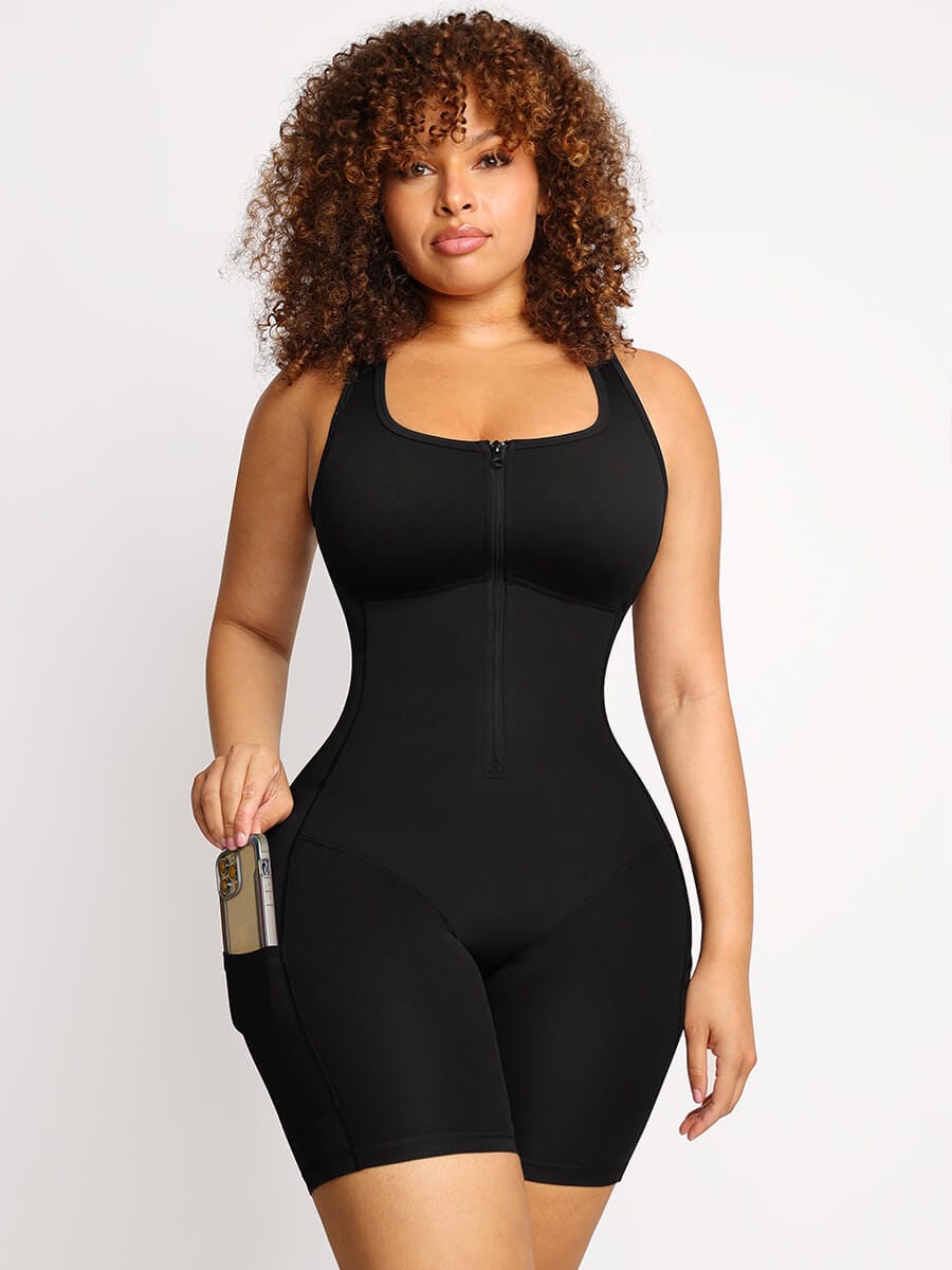 Stretch Athletic Sauna Bodyshaper With Pockets - Auxieswear