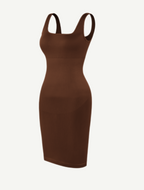 Square Neck Snatched Body Shaping Dress