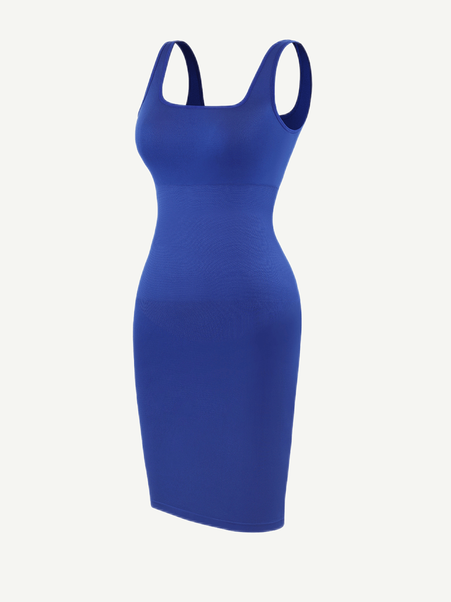 Square Neck Snatched Body Shaping Dress