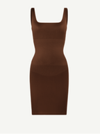 Square Neck Snatched Body Shaping Dress