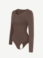 Long Sleeve Scoop Neckline Versatile Bodysuit
