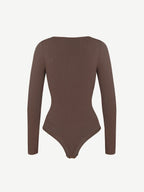 Long Sleeve Scoop Neckline Versatile Bodysuit