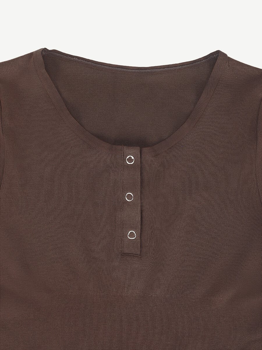 Long Sleeve Scoop Neckline Versatile Bodysuit - Auxieswear