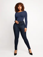 Long Sleeve Scoop Neckline Versatile Bodysuit