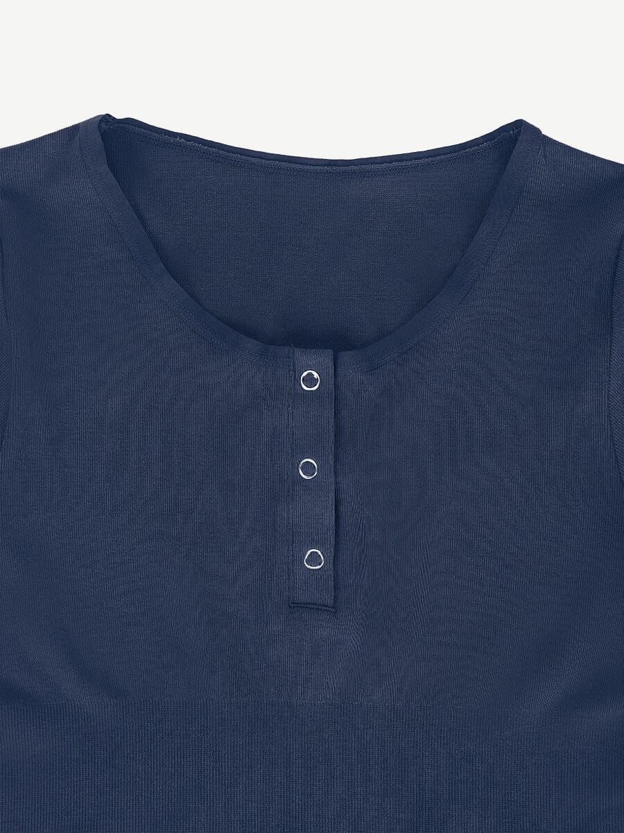 Long Sleeve Scoop Neckline Versatile Bodysuit - Auxieswear