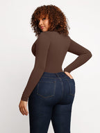 Long Sleeve Scoop Neckline Versatile Bodysuit