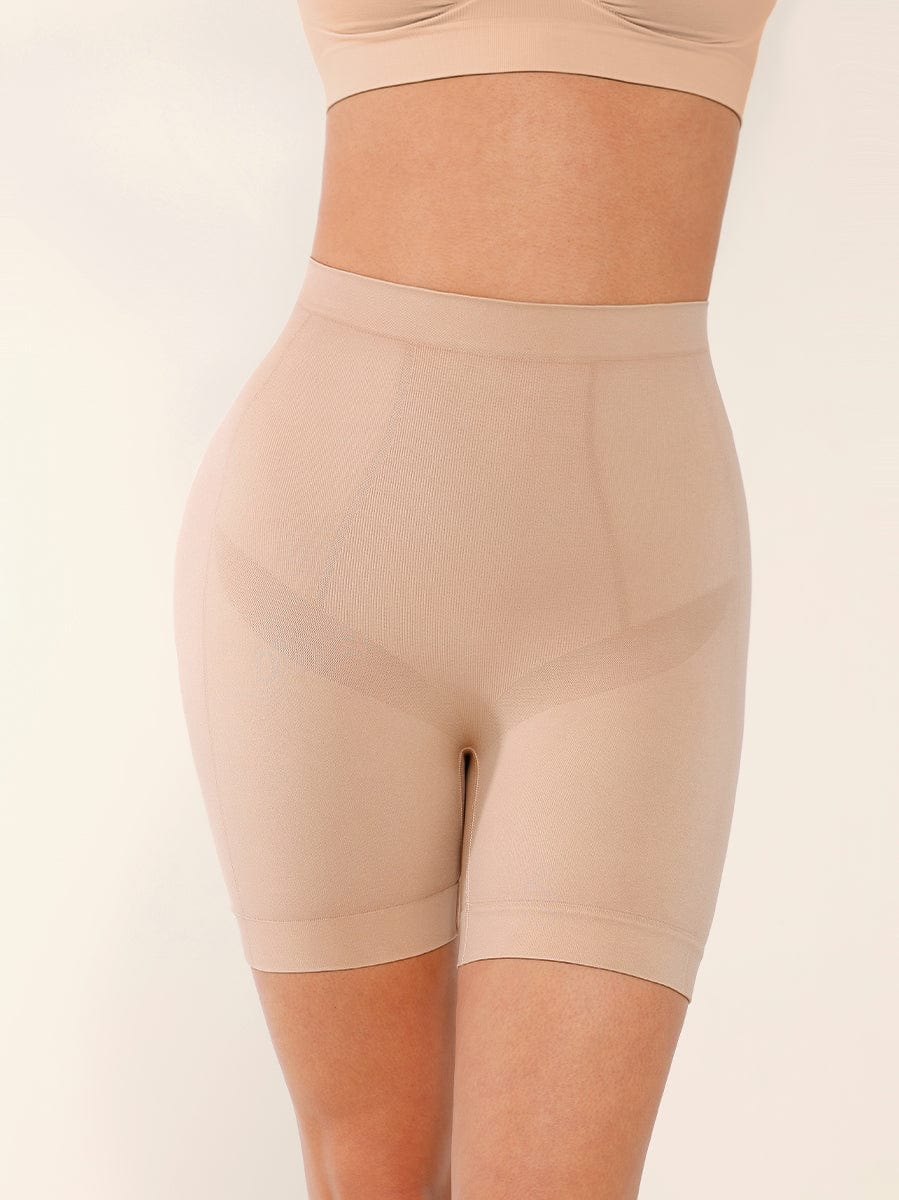 Seamless Mid-Waist Tummy Control Thigh Slimmer - Auxieswear