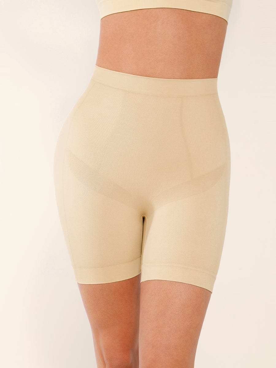 Seamless Mid-Waist Tummy Control Thigh Slimmer - Auxieswear