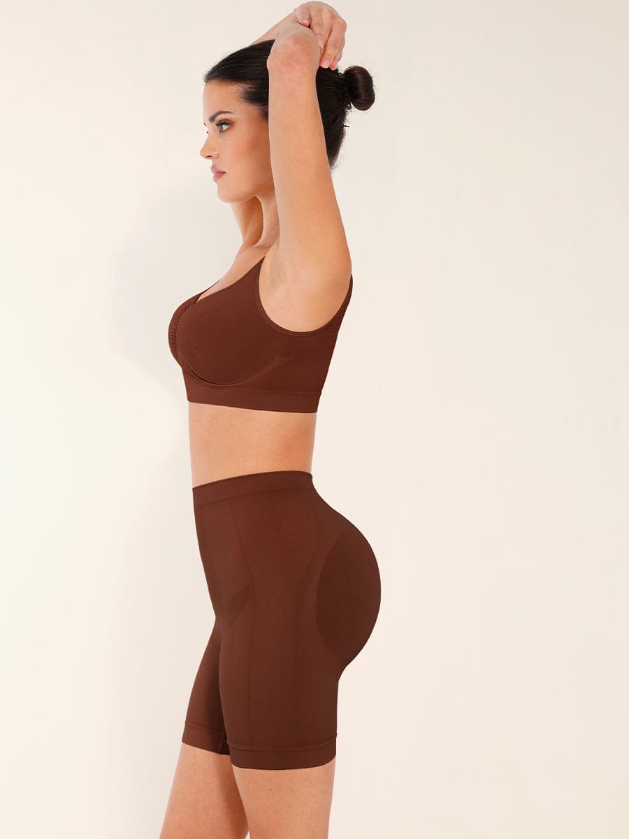 Seamless Mid-Waist Tummy Control Thigh Slimmer - Auxieswear